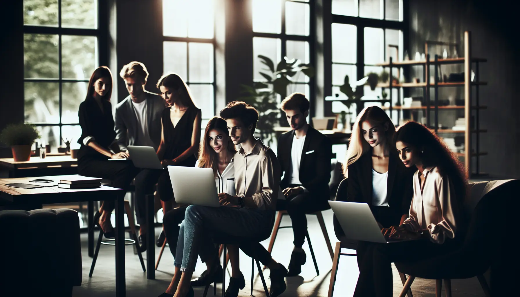 SDR team collaborating with AI tools in a modern office